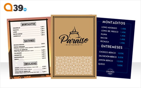 Diseño de cartas para Bares y Restaurantes